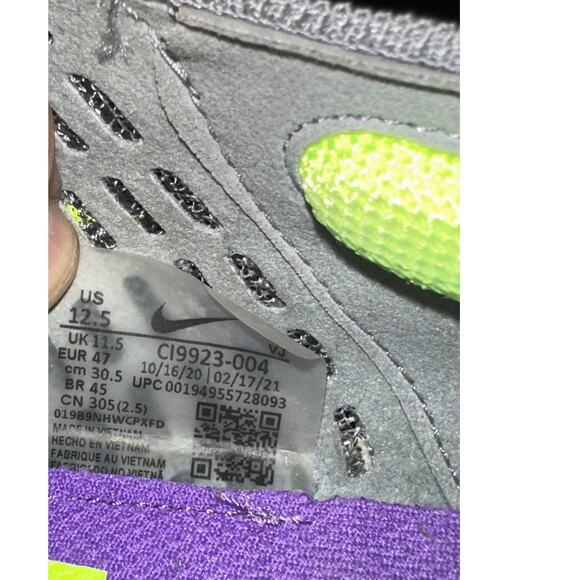 Nike Air Zoom Tempo NEXT Flyknit Grey Volt Running Mens Size 12.5 Used - Picture 8 of 8